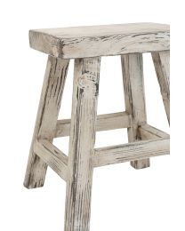 Stool Ibiza Rectangle Wood White Wash - Per 2