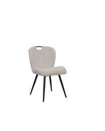 Chaise De Salle à Manger Avec Poignée En Tapisserie D'ameublement De Luxe « Off White » - Par 2