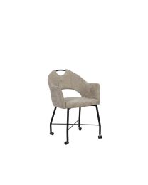 Chaise De Salle à Manger à Roulettes, Couleur Taupe - Par 2
